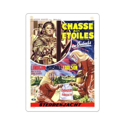 RIDERS TO THE STARS (BELGIAN) 1954 Movie Poster - STICKER Vinyl Kiss-Cut Decal 3 Inch White - The Sticker Space