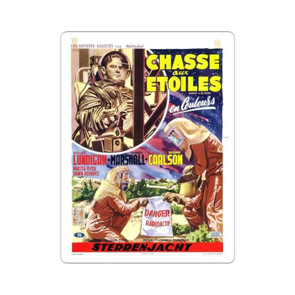 RIDERS TO THE STARS (BELGIAN) 1954 Movie Poster - STICKER Vinyl Kiss-Cut Decal 4 Inch White - The Sticker Space