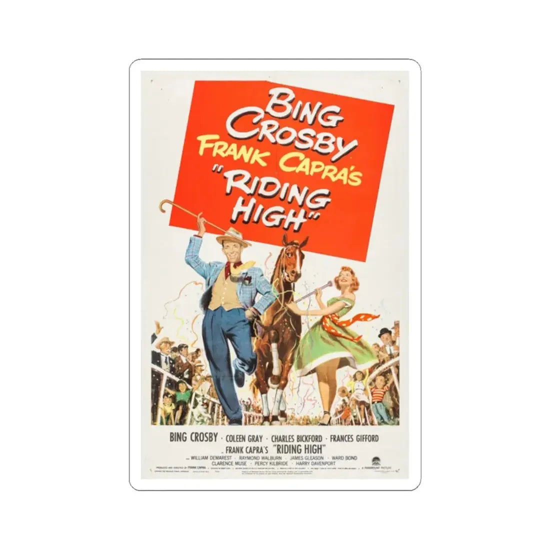 Riding High 1950 Movie Poster - STICKER Vinyl Kiss-Cut Decal 2 Inch White - The Sticker Space