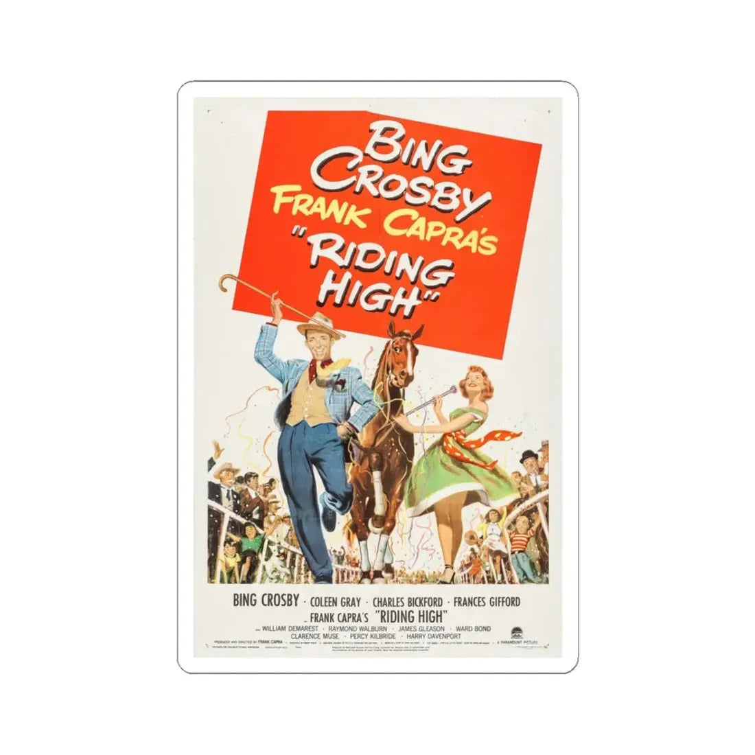Riding High 1950 Movie Poster - STICKER Vinyl Kiss-Cut Decal 3 Inch White - The Sticker Space