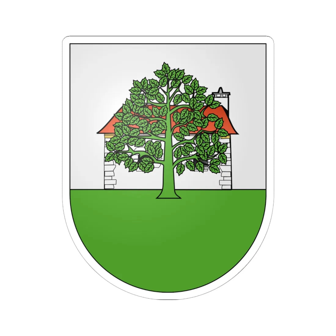 Ried-coat of arms (Switzerland) (Coat of Arms) STICKER Vinyl Kiss-Cut Decal 6 Inch White - The Sticker Space