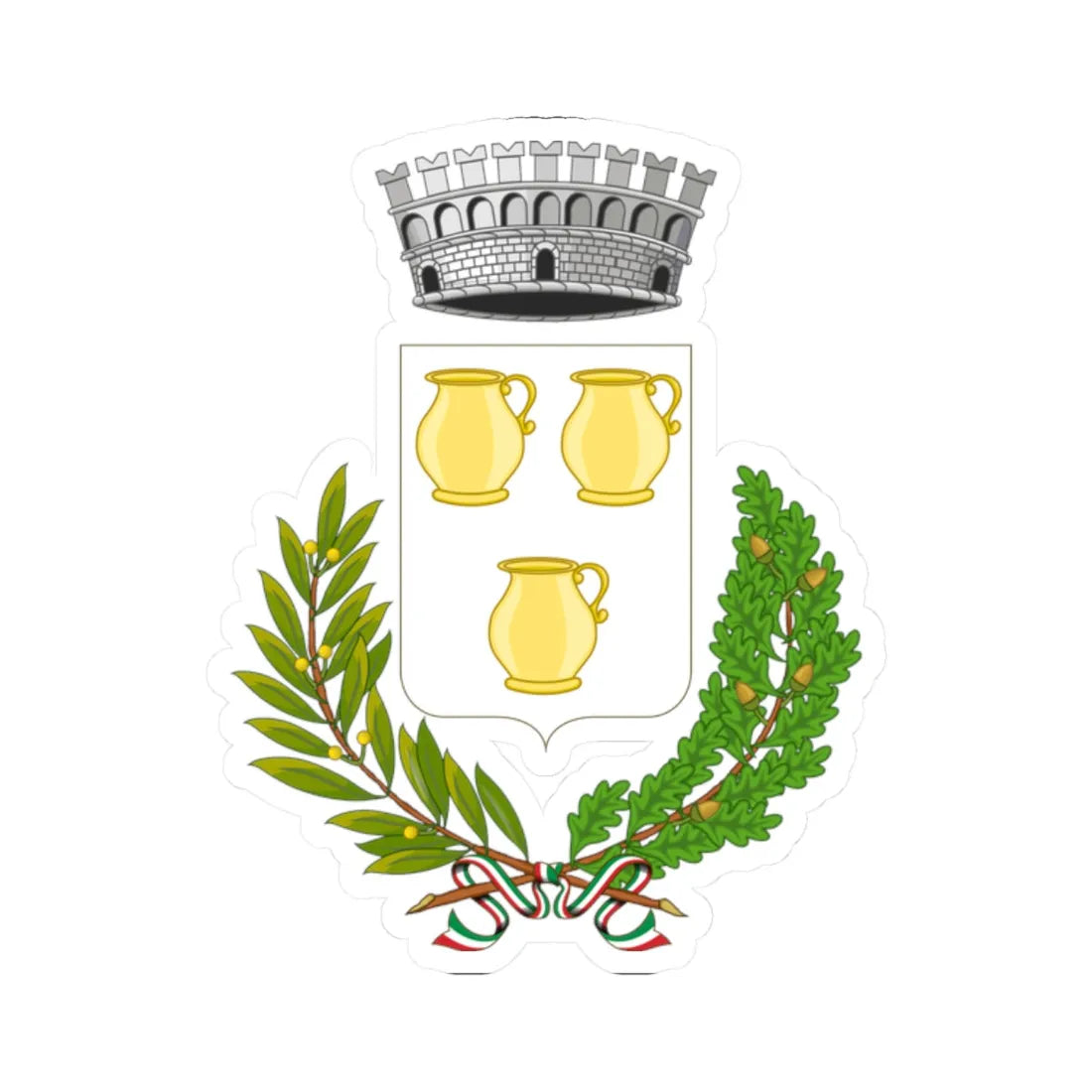 Riesi-Stemma (Italy) (Coat of Arms) STICKER Vinyl Kiss-Cut Decal 2 Inch White - The Sticker Space