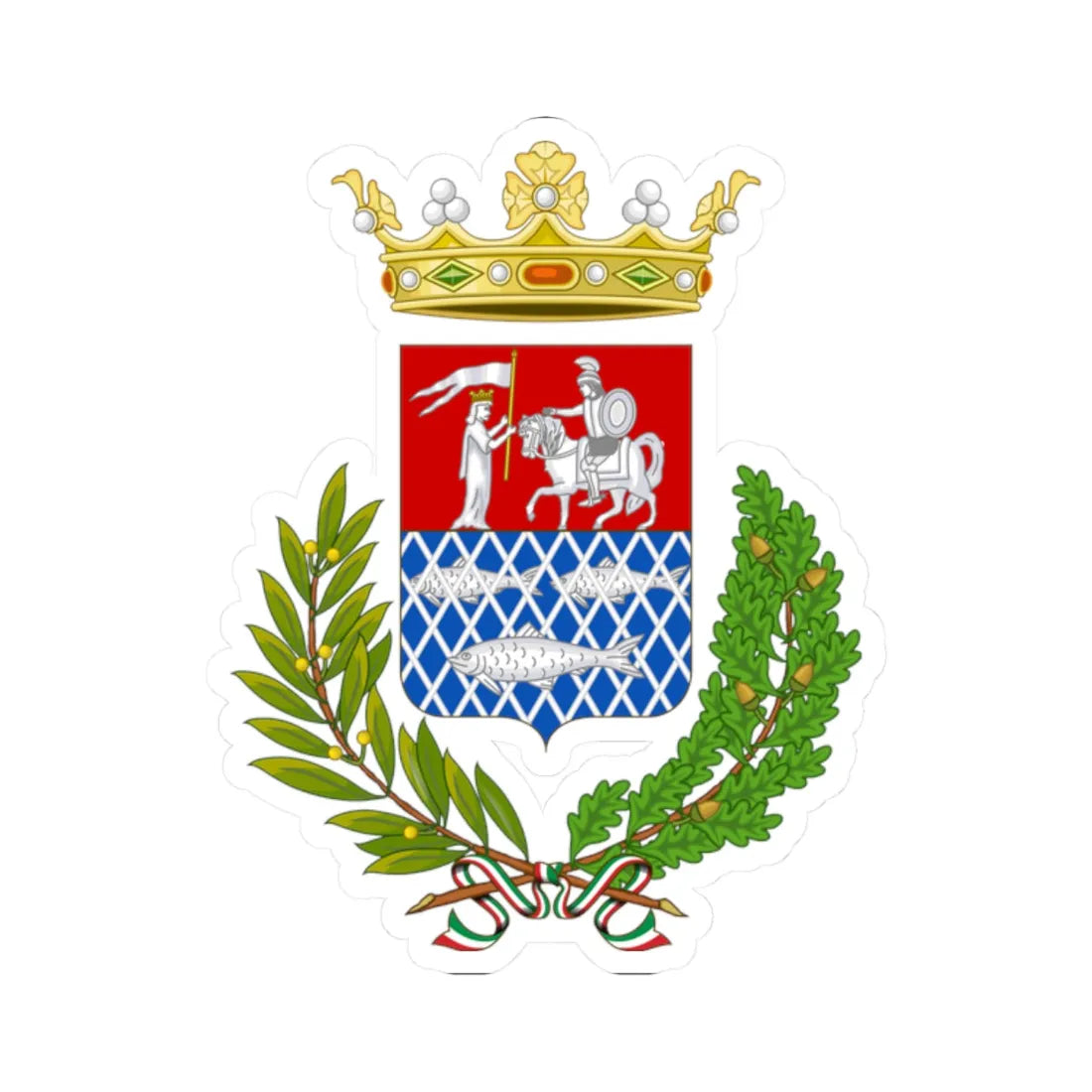 Rieti-Stemma (Italy) (Coat of Arms) STICKER Vinyl Kiss-Cut Decal 2 Inch White - The Sticker Space