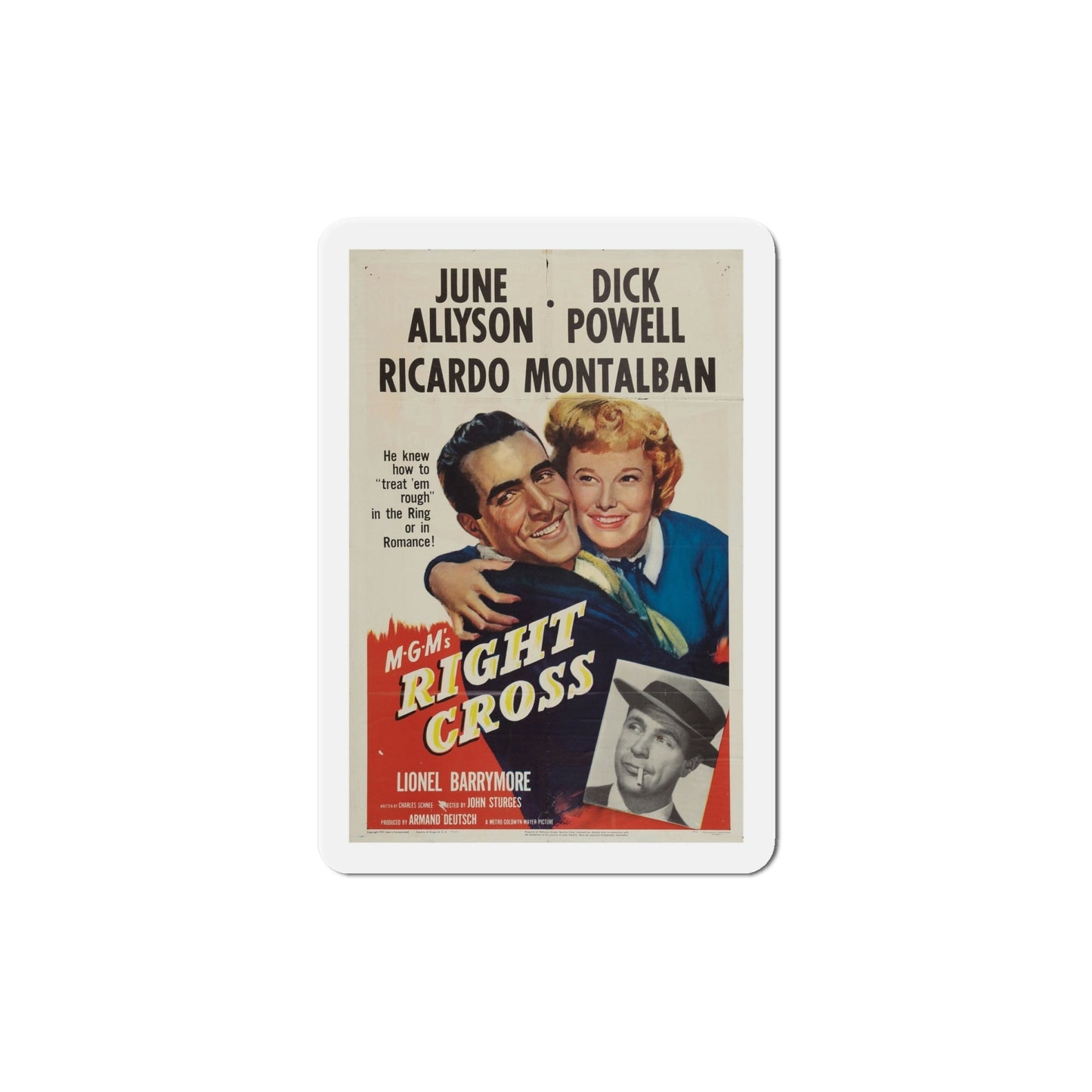 Right Cross 1950 Movie Poster Die-Cut Magnet-6 Inch-The Sticker Space