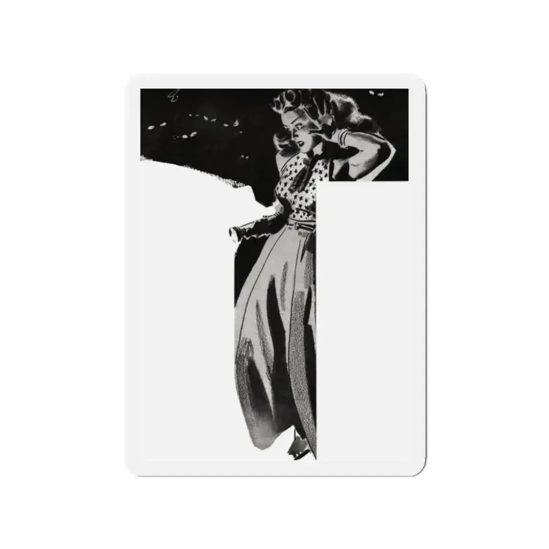 Right Turn To Danger, Liberty magazine, December 2, 1939 (Magazine Illustration) Refrigerator Magnet 2 Inch Die-Cut - The Sticker Space