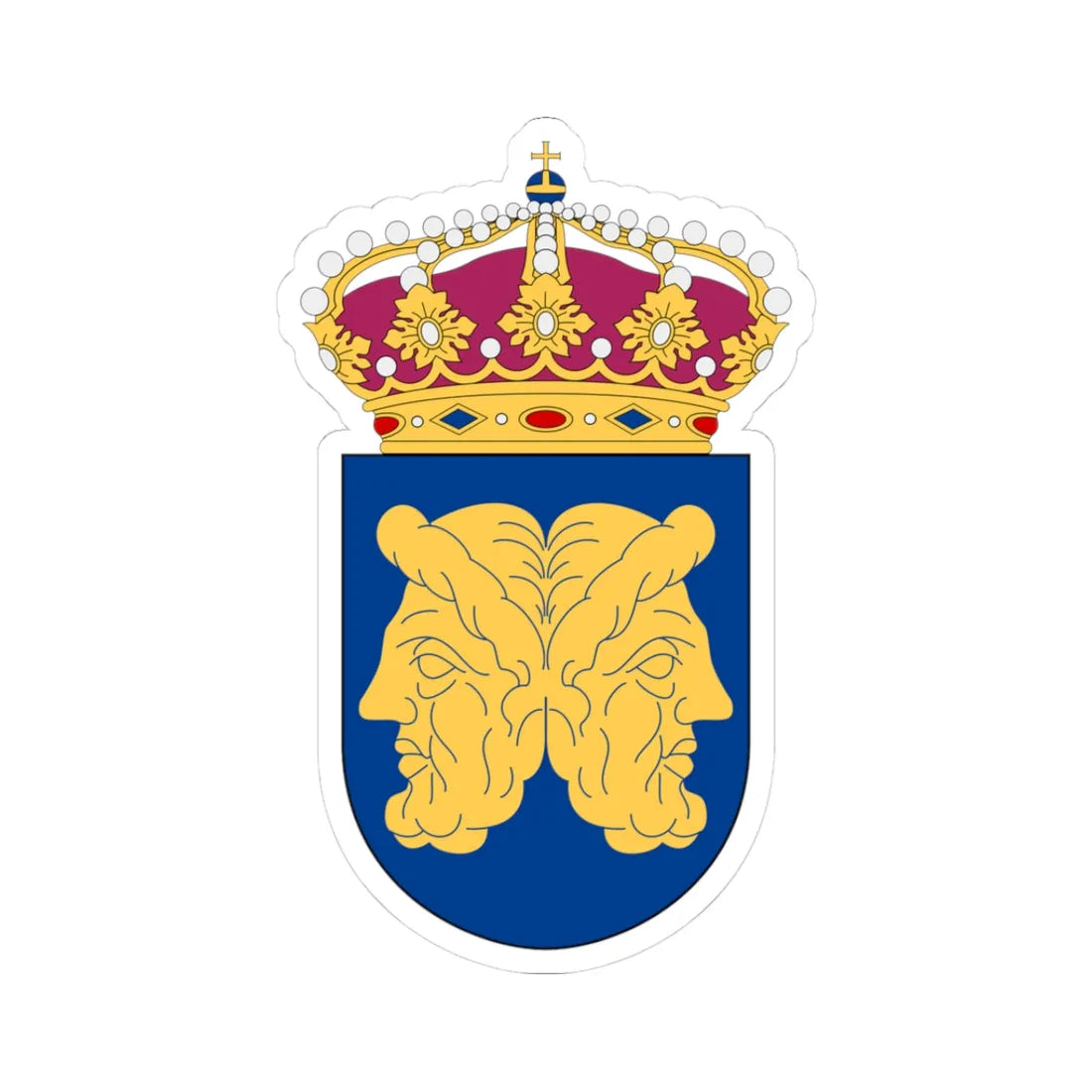 Riksarkivet vapen (Sweden) (Coat of Arms) STICKER Vinyl Kiss-Cut Decal 3 Inch White - The Sticker Space