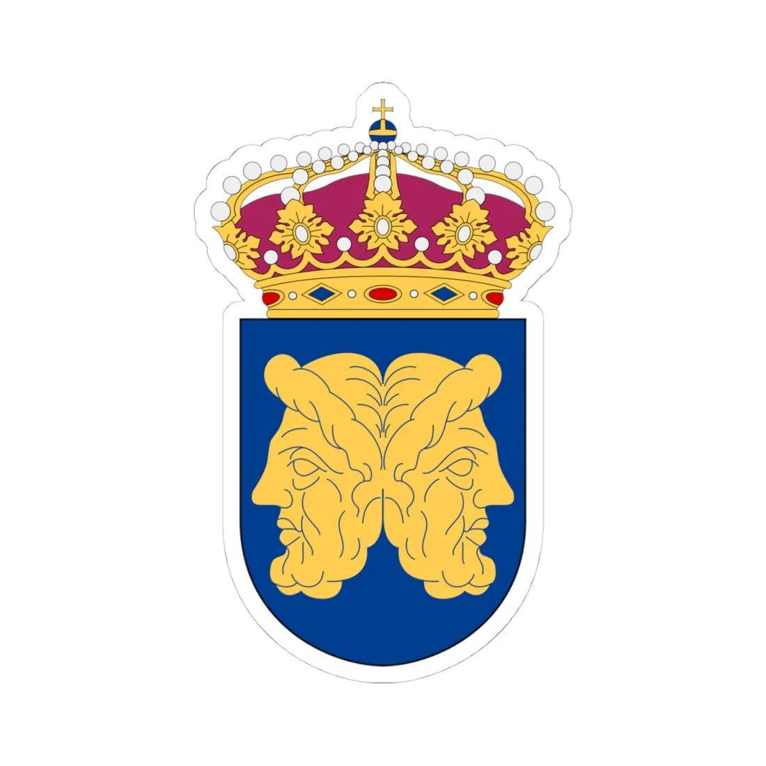 Riksarkivet vapen (Sweden) (Coat of Arms) STICKER Vinyl Kiss-Cut Decal 4 Inch White - The Sticker Space