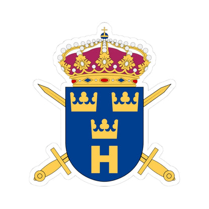 Rikshemvärnsstaben vapen (Sweden) (Coat of Arms) STICKER Vinyl Kiss-Cut Decal 3 Inch White - The Sticker Space