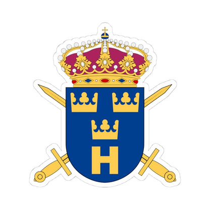 Rikshemvärnsstaben vapen (Sweden) (Coat of Arms) STICKER Vinyl Kiss-Cut Decal 4 Inch White - The Sticker Space