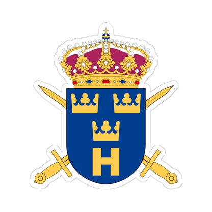 Rikshemvärnsstaben vapen (Sweden) (Coat of Arms) STICKER Vinyl Kiss-Cut Decal 6 Inch White - The Sticker Space