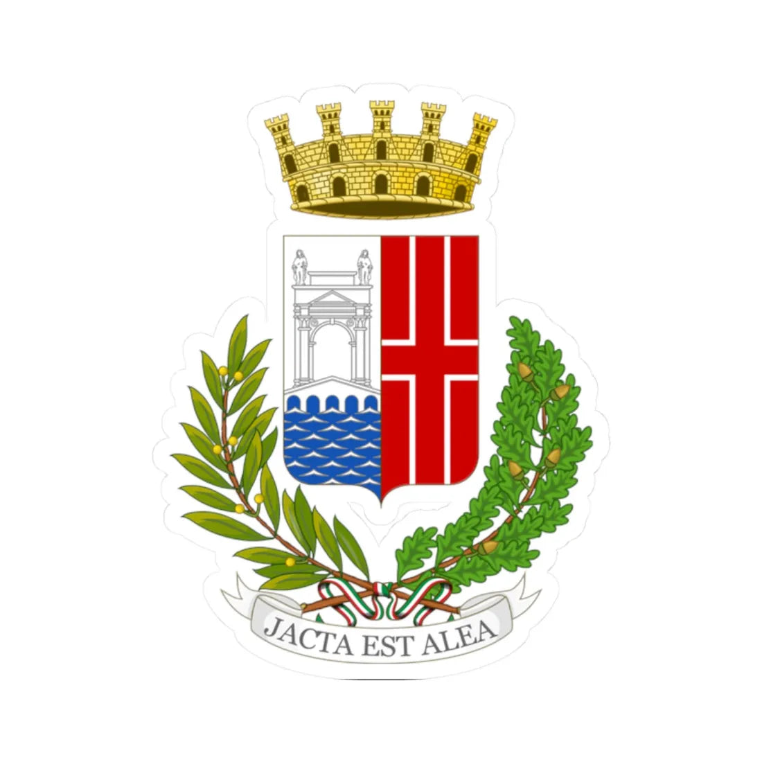 Rimini-Stemma (Italy) (Coat of Arms) STICKER Vinyl Kiss-Cut Decal 2 Inch White - The Sticker Space