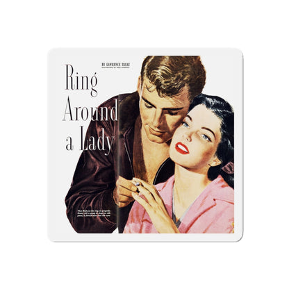 Ring Around A Lady, Redbook, October 1951 (Magazine Illustration) Refrigerator Magnet-5" x 5"-The Sticker Space