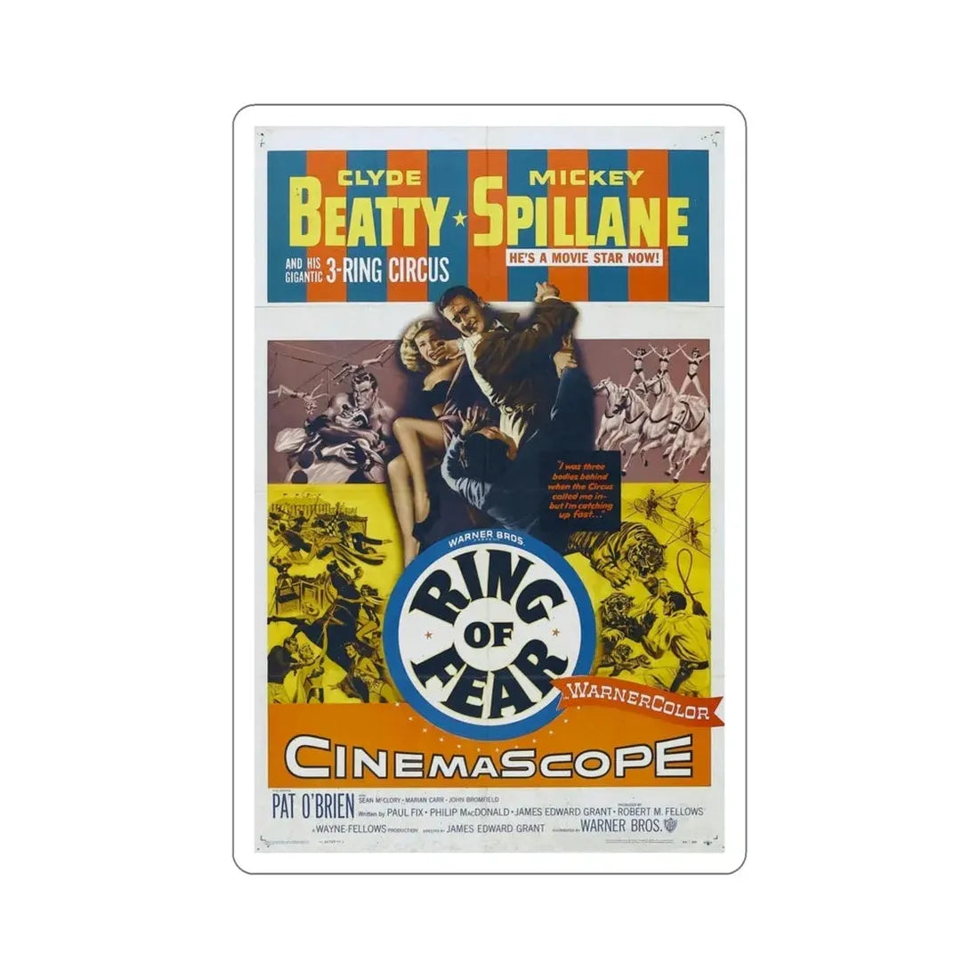 Ring of Fear 1954 Movie Poster STICKER Vinyl Die-Cut Decal - The Sticker Space