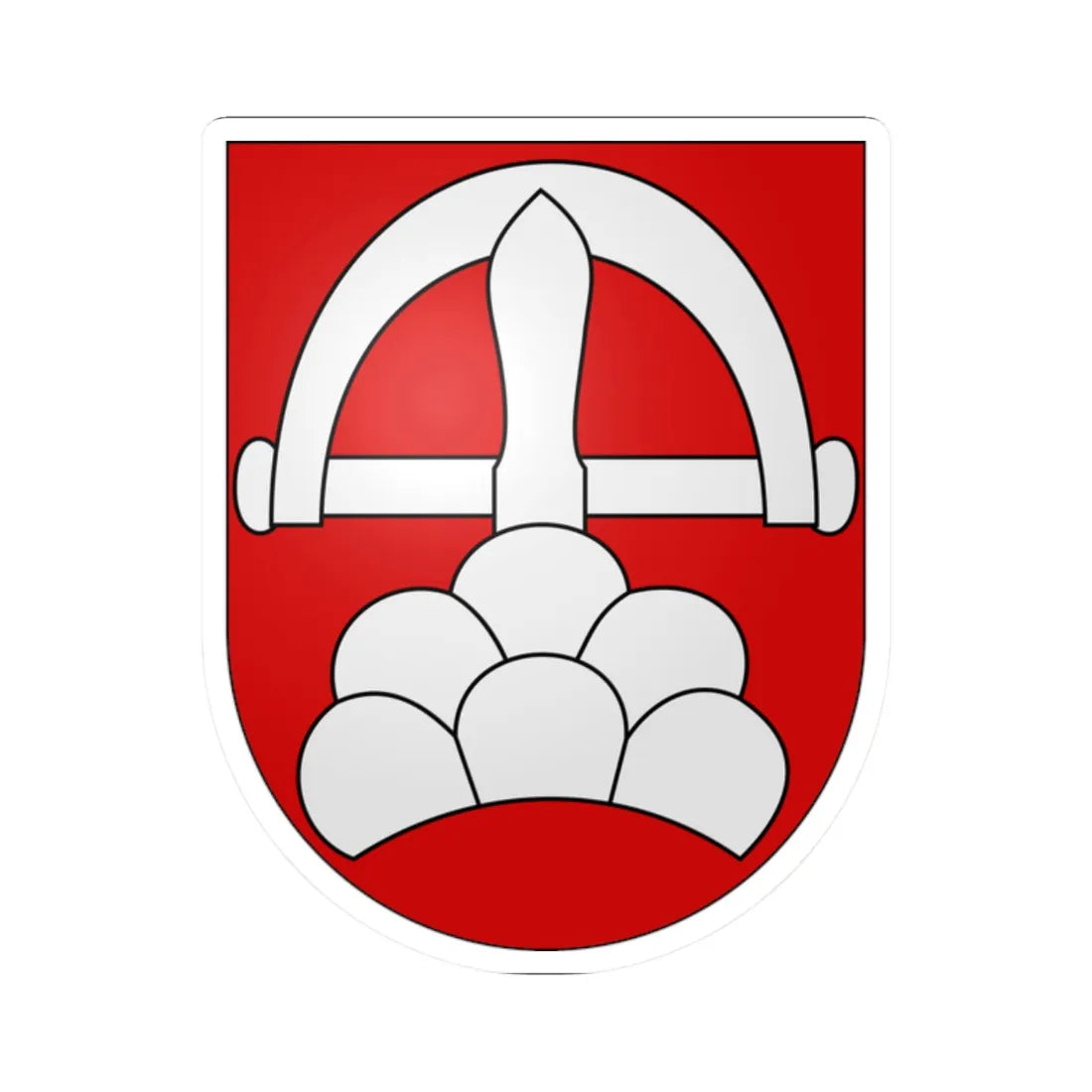 Ringgenberg-coat of arms (Switzerland) (Coat of Arms) STICKER Vinyl Kiss-Cut Decal 2 Inch White - The Sticker Space