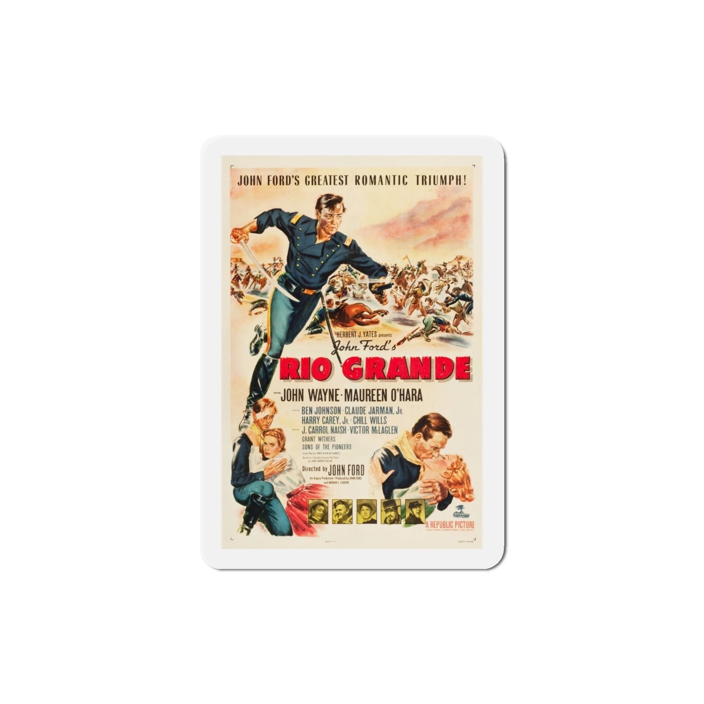 Rio Grande 1950 Movie Poster Die-Cut Magnet-4 Inch-The Sticker Space