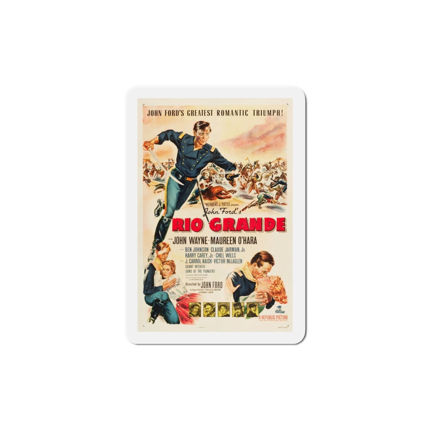 Rio Grande 1950 Movie Poster Die-Cut Magnet-6 Inch-The Sticker Space