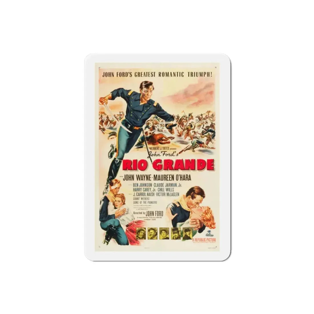 Rio Grande 1950 Movie Poster Refrigerator Magnet 2 Inch - The Sticker Space