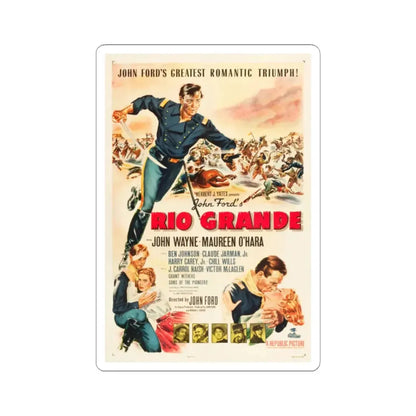 Rio Grande 1950 Movie Poster - STICKER Vinyl Kiss-Cut Decal 2 Inch White - The Sticker Space
