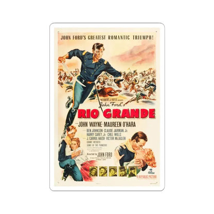 Rio Grande 1950 Movie Poster - STICKER Vinyl Kiss-Cut Decal 6 Inch White - The Sticker Space