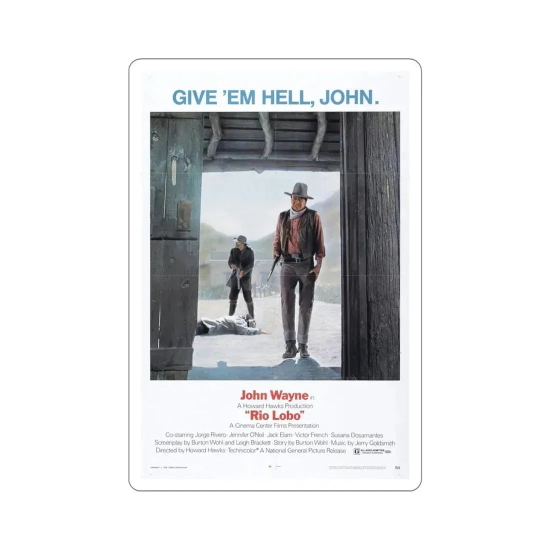 Rio Lobo 1970 Movie Poster STICKER Vinyl Die-Cut Decal 6 Inch - The Sticker Space