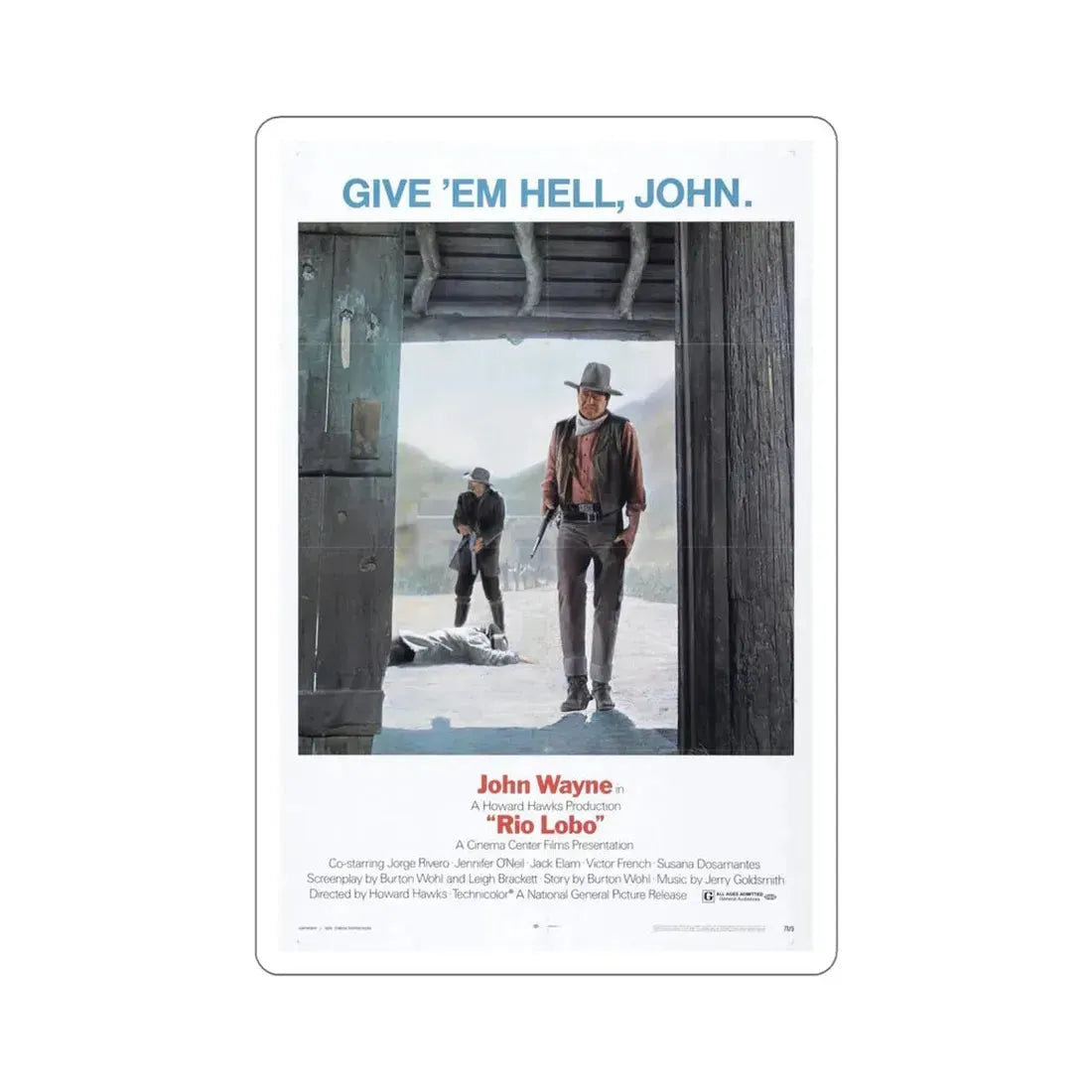 Rio Lobo 1970 Movie Poster STICKER Vinyl Die-Cut Decal - The Sticker Space