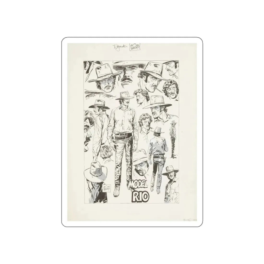 Rio Model Sheet Illustration (Magazine Illustration) STICKER Vinyl Die-Cut Decal - The Sticker Space