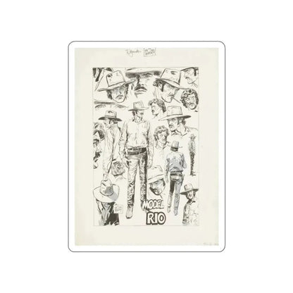 Rio Model Sheet Illustration (Magazine Illustration) STICKER Vinyl Die-Cut Decal White Die-Cut 2 Inch - The Sticker Space