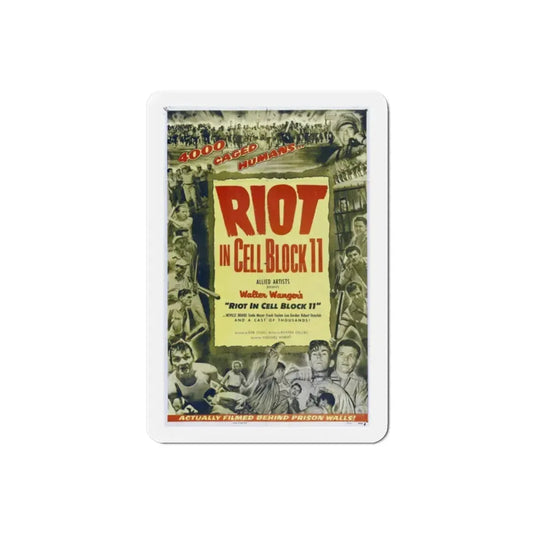 Riot in Cell Block 11 1954 Movie Poster Refrigerator Magnet 2 Inch - The Sticker Space