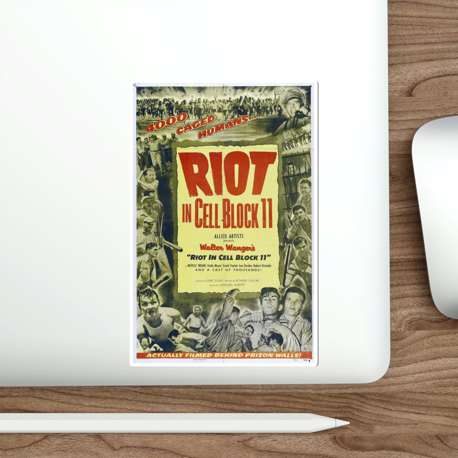 Riot in Cell Block 11 1954 Movie Poster STICKER Vinyl Die-Cut Decal-The Sticker Space