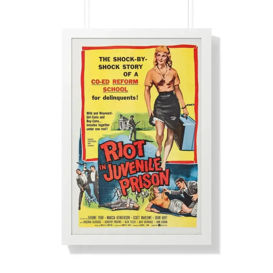 RIOT IN JUVENILE PRISON 1959 - Framed Movie Poster 20" x 30" White - The Sticker Space