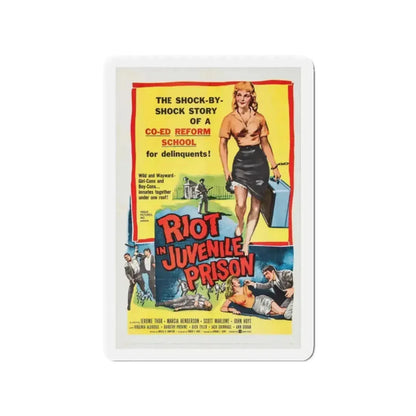 RIOT IN JUVENILE PRISON 1959 Movie Poster - Refrigerator Magnet 2 Inch Die-Cut - The Sticker Space