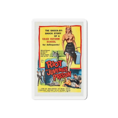 RIOT IN JUVENILE PRISON 1959 Movie Poster - Refrigerator Magnet 4 Inch Die-Cut - The Sticker Space