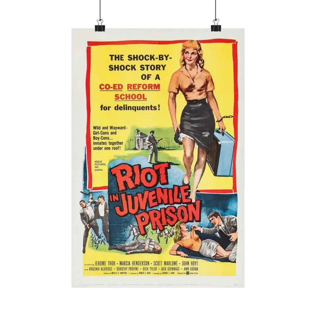 RIOT IN JUVENILE PRISON 1959 - Paper Movie Poster - The Sticker Space