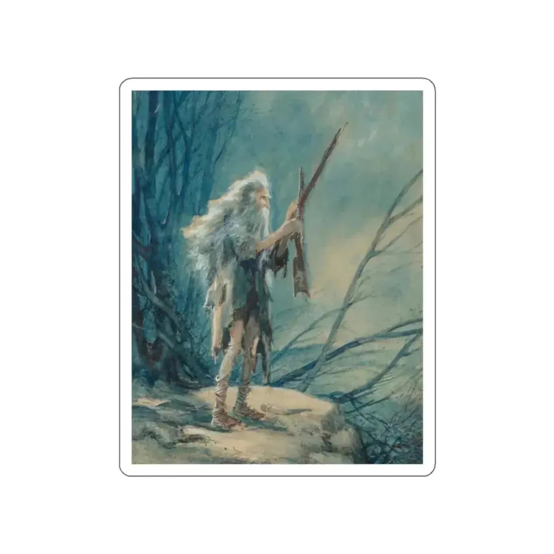 Rip Van Winkle, 1938 (Magazine Illustration) STICKER Vinyl Die-Cut Decal White Die-Cut 2 Inch - The Sticker Space