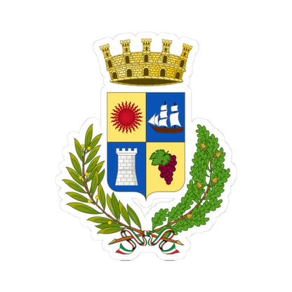 Riposto-Stemma (Italy) (Coat of Arms) STICKER Vinyl Kiss-Cut Decal 3 Inch White - The Sticker Space