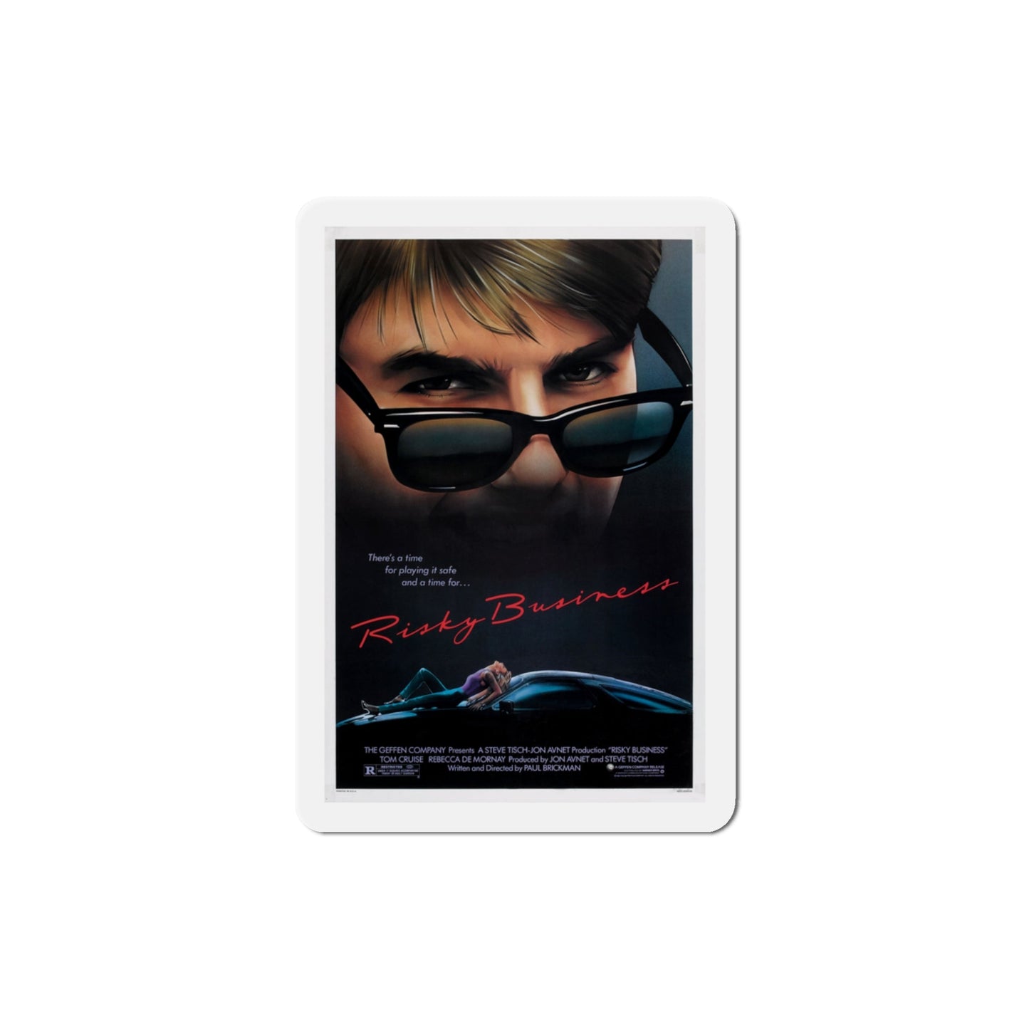 Risky Business 1983 Movie Poster Die-Cut Magnet-3" x 3"-The Sticker Space