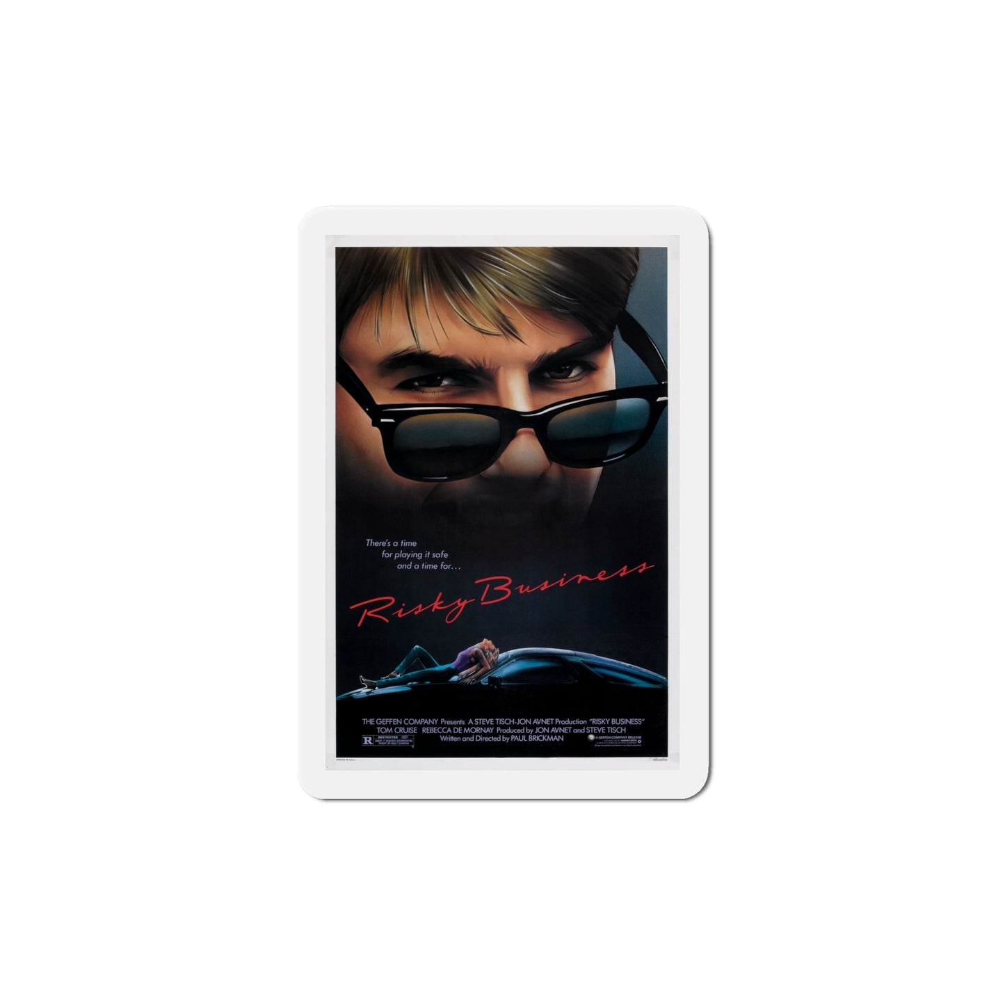 Risky Business 1983 Movie Poster Die-Cut Magnet-6 × 6"-The Sticker Space