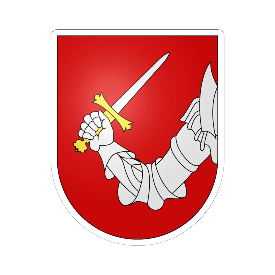 RivaSanVitale-coat of arms (Switzerland) (Coat of Arms) STICKER Vinyl Kiss-Cut Decal 6 Inch White - The Sticker Space