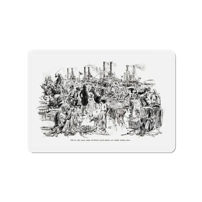 River Boom, Collier's, May 9, 1931 (Magazine Illustration) Refrigerator Magnet 2 Inch Die-Cut - The Sticker Space