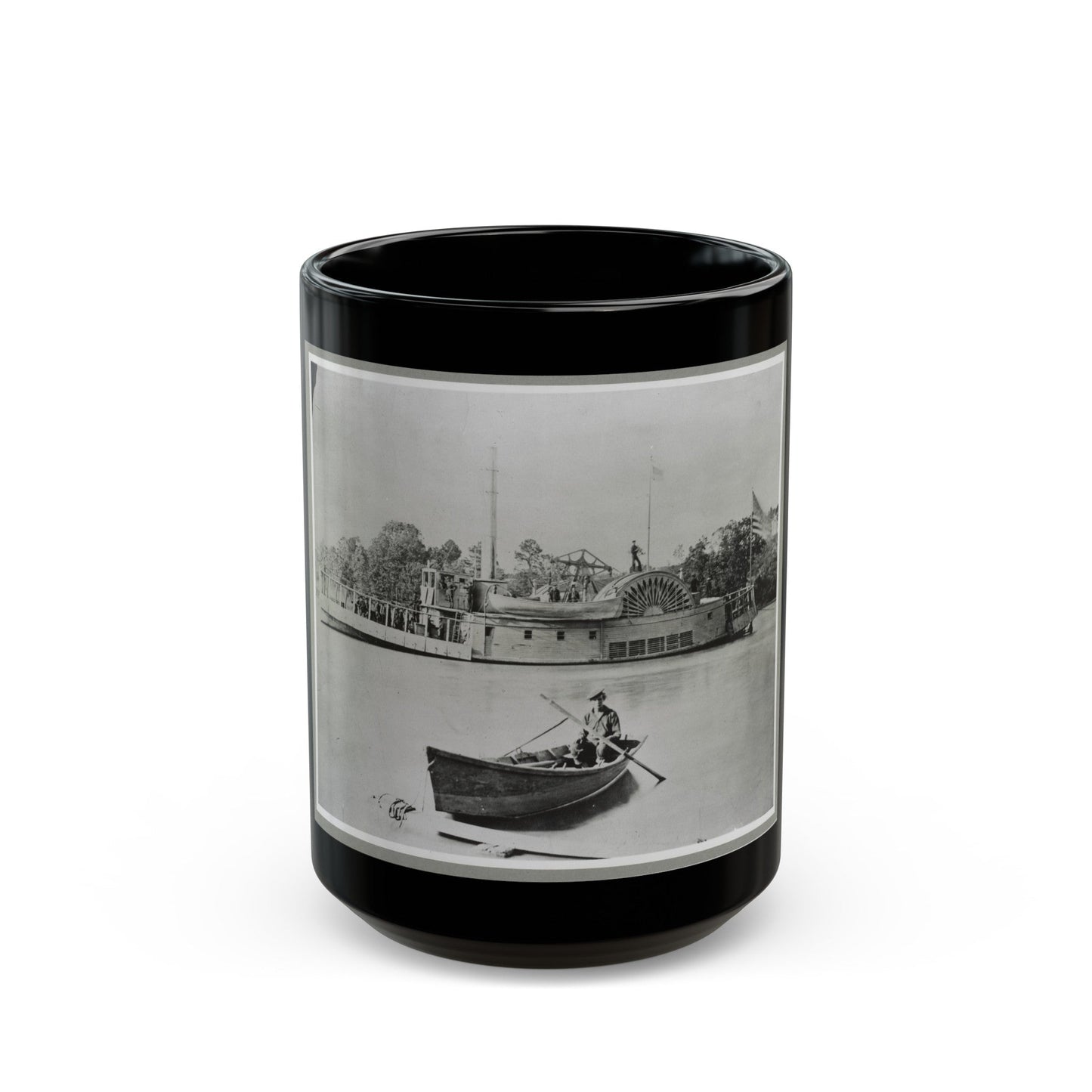 River Gunboat (U.S. Civil War) Black Coffee Mug-15oz-The Sticker Space