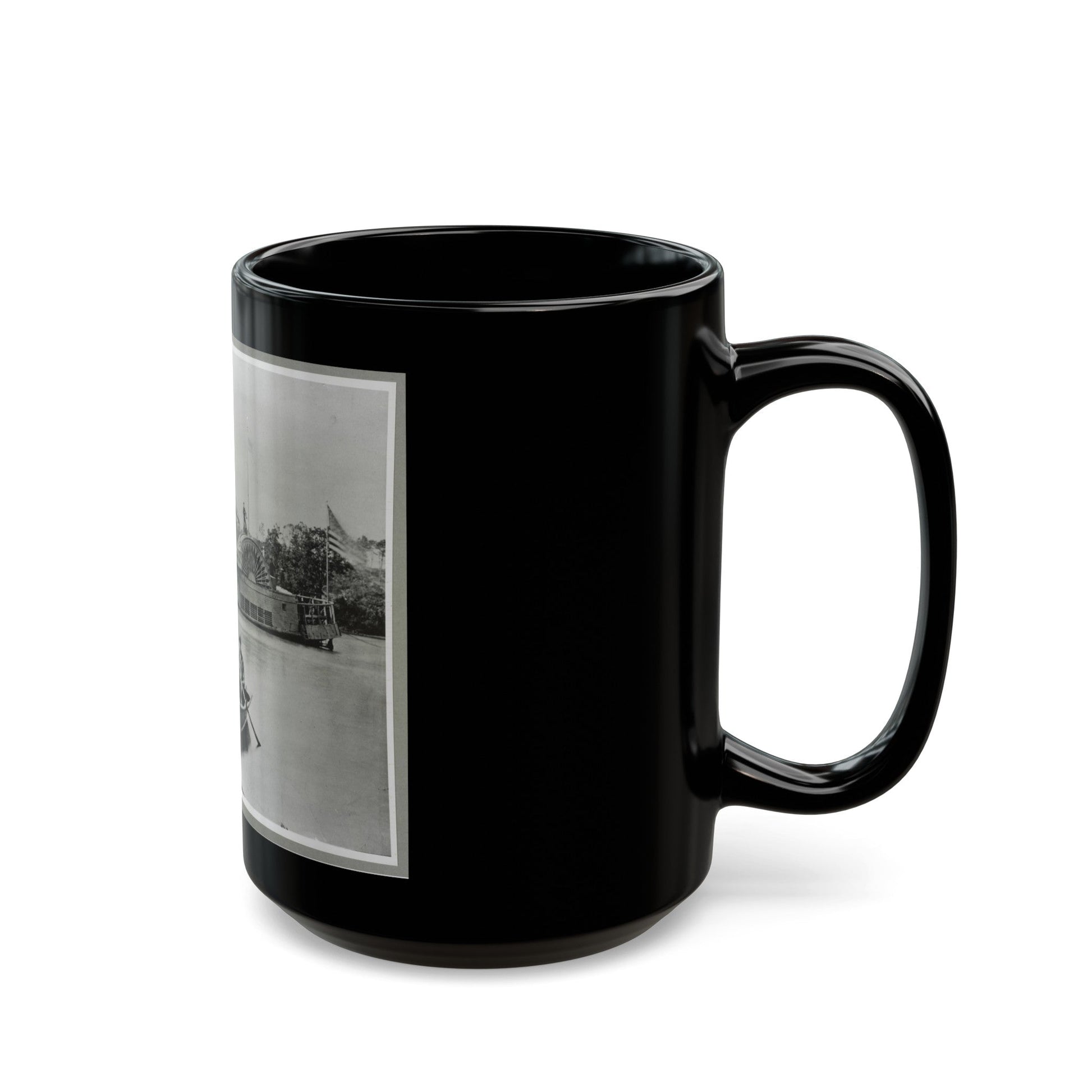 River Gunboat (U.S. Civil War) Black Coffee Mug-The Sticker Space