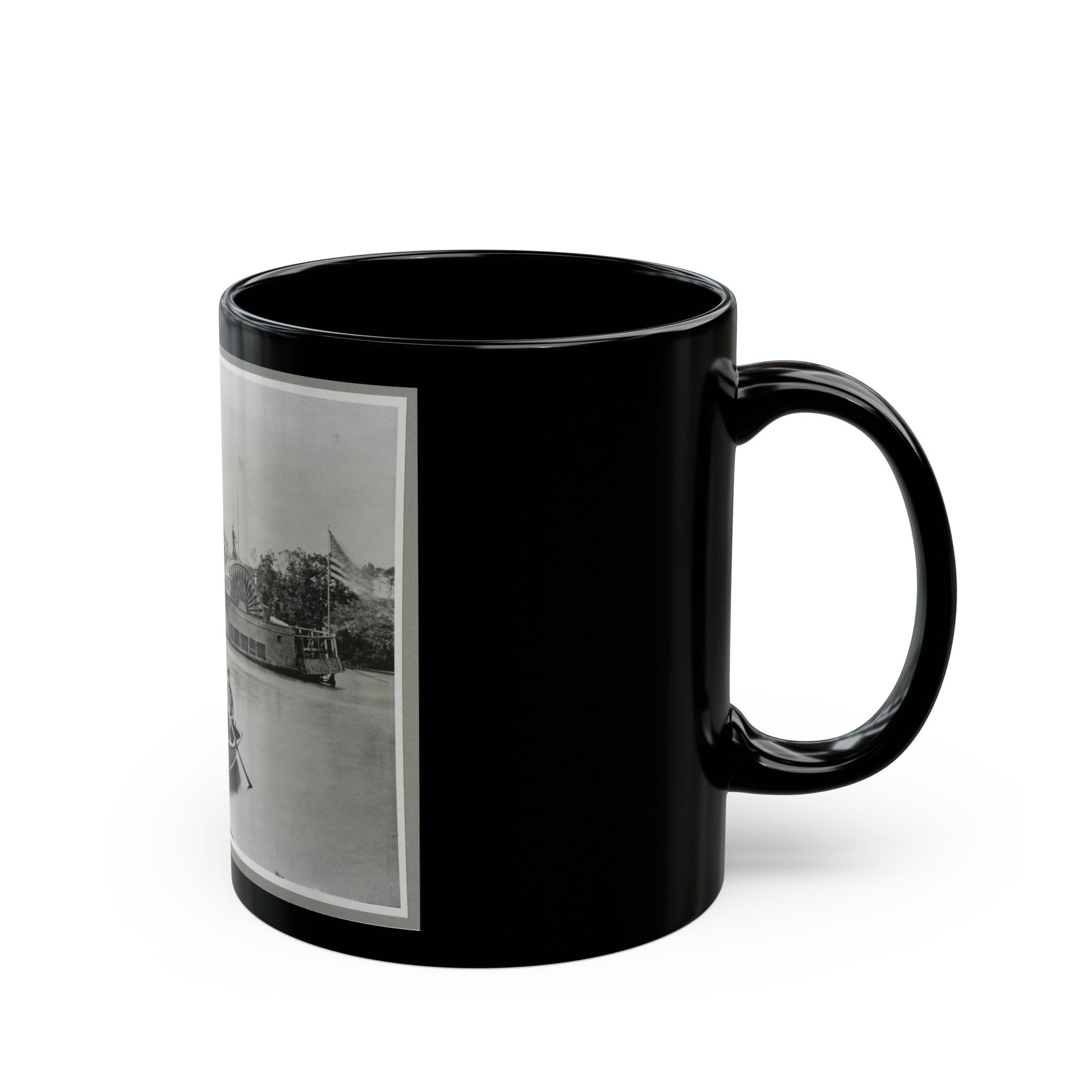 River Gunboat (U.S. Civil War) Black Coffee Mug-The Sticker Space