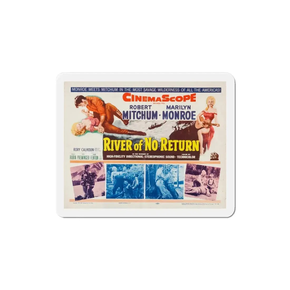 River of No Return 1954 Movie Poster Refrigerator Magnet 3 Inch - The Sticker Space