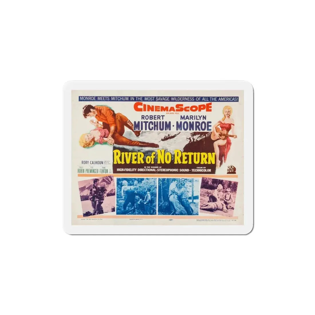 River of No Return 1954 Movie Poster Refrigerator Magnet 4 Inch - The Sticker Space