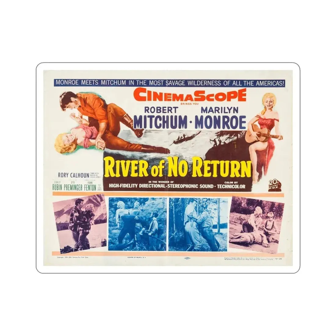 River of No Return 1954 Movie Poster STICKER Vinyl Die-Cut Decal 4 Inch - The Sticker Space