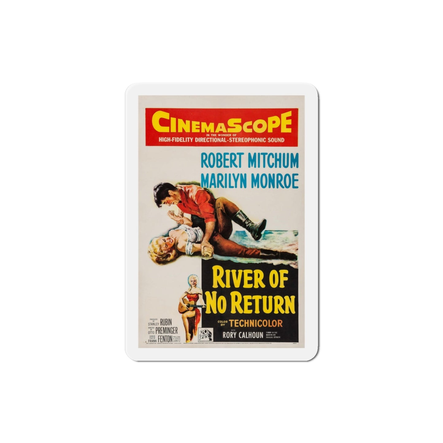 River of No Return 1954 v2 Movie Poster Die-Cut Magnet-3 Inch-The Sticker Space