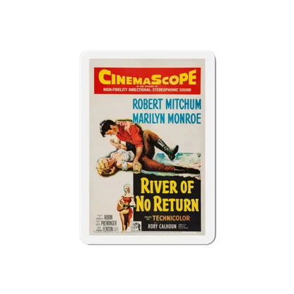 River of No Return 1954 v2 Movie Poster Refrigerator Magnet 2 Inch - The Sticker Space