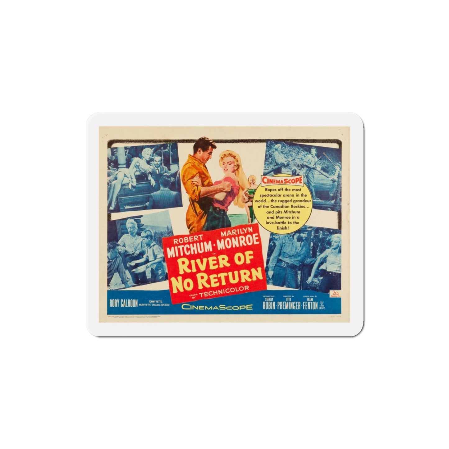 River of No Return 1954 v3 Movie Poster Die-Cut Magnet-3 Inch-The Sticker Space