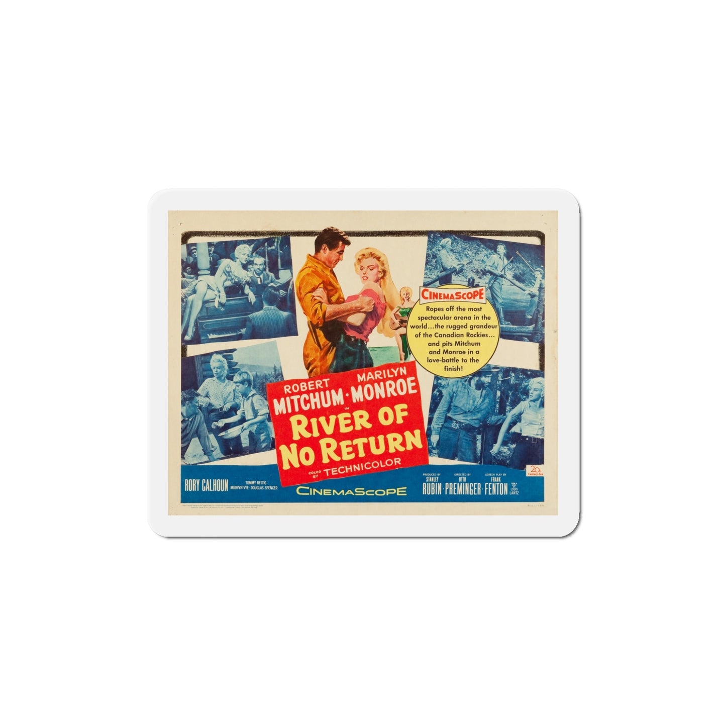 River of No Return 1954 v3 Movie Poster Die-Cut Magnet-5 Inch-The Sticker Space