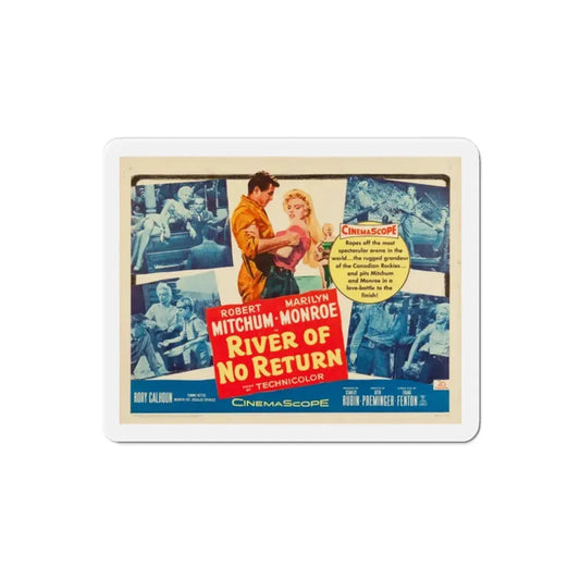River of No Return 1954 v3 Movie Poster Refrigerator Magnet 2 Inch - The Sticker Space